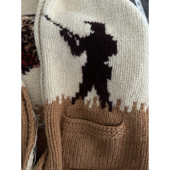 Vintage 50s Handmade Pheasant Hunting Chunky Knit Wool Cowichan Sweater - Picture 5 of 7
